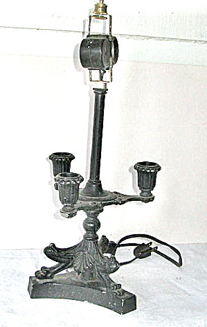 Lamp Victorian Electrified Candleholder Vintage British