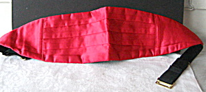 Cummerbund W/ Handkerchief Vintage 1980 Mens Red Satin