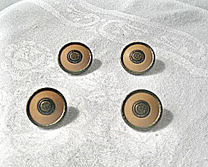 Bakelite Buttons Antique 1940 With Brass/goldtone Trim.