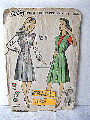 Wwii Blouse And Jumper Pattern W/ Embroiderytransfer