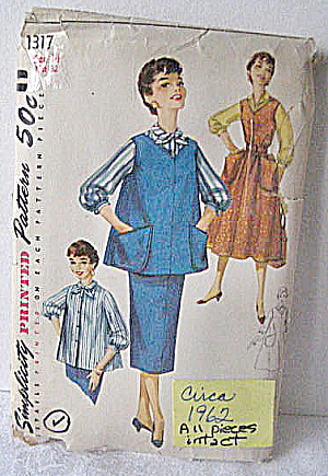 1962 Vintage Maternity(Jacket/top/skirt /vest)pattern