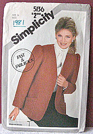 Simplicity 1981 Womens Professional Jacket Pattern