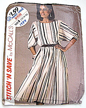Vintage Mccall's 1984 Fall & Winter 2 Pc Dress Pattern