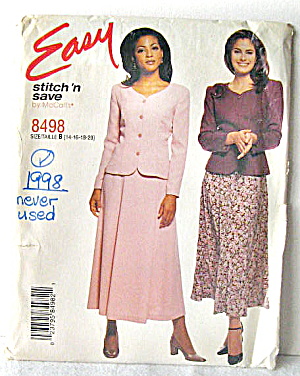 1998 Mccall's Womens Jacket And Skirt Set Pattern