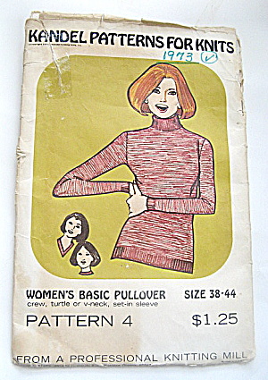 Vintage 1973 Knit Ladies Crew/v- Neck Sweater Pattern