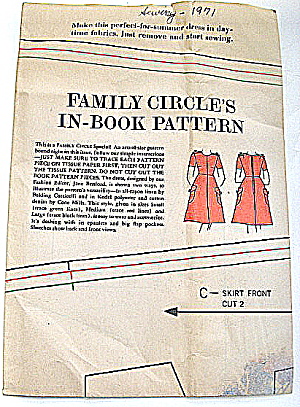 Vintage 1971 Family Circle In-book Ladies Dress Pattern