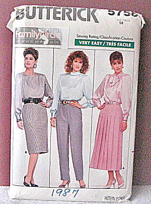 Vintage 1987 Womens Skirt And Slacks Pattern