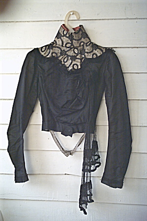 Gay Nineties Victorian Black Silk Bodice Vintage 1890