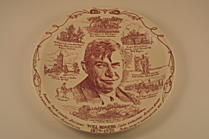Vernon Kilns Will Rogers Memorial Plate