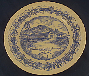 Vernon Kilns Mission San Rafael Archangel Plate (Blue)