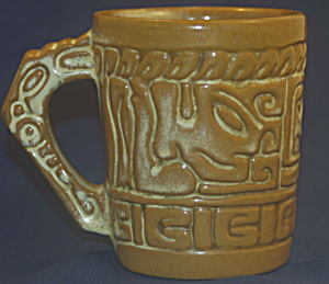 Frankoma Desert Gold Mayan-aztec Mug