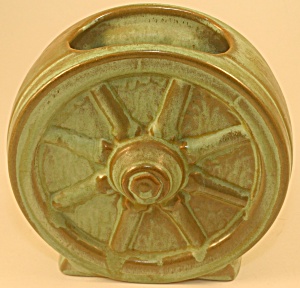Frankoma Woodland Moss Wagon Wheel Vase