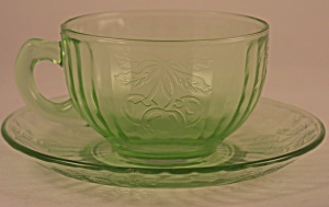 Hazel Atlas Glass Company Fruits Cup And Saucer