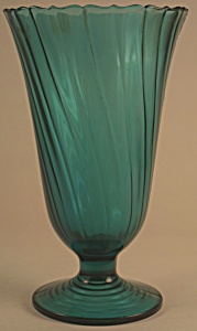 Jeannette Glass Ultramarine Swirl Vase