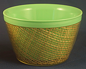 Light Green Raffia Burlap Melmac Bowl