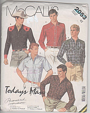 Vintage - Western Style Mens'shirts - Uncut - Oop