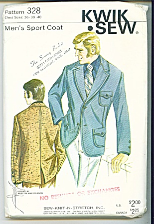 Vintage - 1971 - Mens Sportcoat Pattern - Sz 36-40