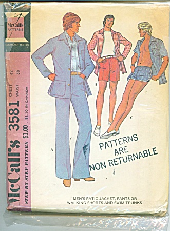 Vintage Mccalls Mens Wardrobe 3581