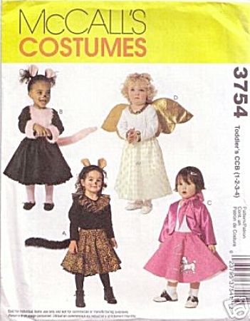 Girls Costumes-4 Styles - Angel - Cat - Etc-1 To 4
