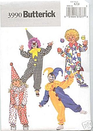 Butterick Clown Costumes Sz 2,3,4,5