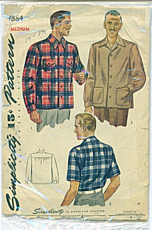 Vintage Simplicity Mens Shirt 4884