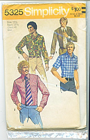 Vintage - 1972 - Men's Shirt Pattern - Sz15 1/2 Nec