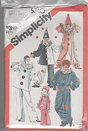 Child's Clown Costume - Vintage - Sz 2-4 - 1982