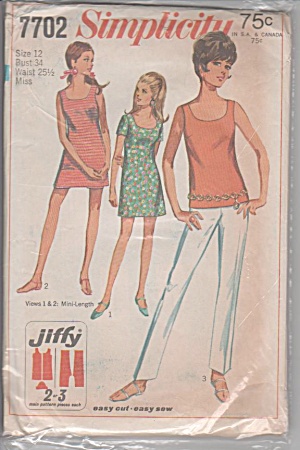 Vintage - Simplicity - 1968 - Jiffy Mini Dress Pant