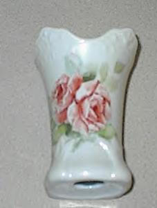 Hatpin Holder Porcelain Roses & Leaves