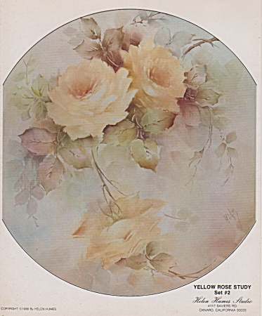 Helen Humes Yellow Rose China Painting Study 1988 #2