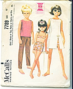 1965 Junior Teen Girl's Bra Top Mccalls Pattern Sz 10