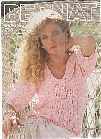 Vintage Tropicale Trio - 3 Sweater Patterns Knit Bernat