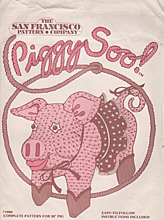 Vintage - 20 Inch Piggy Soo - Pattern - Uncut