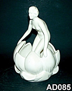 6&quot; Art Deco Nude Lady Flower Frog (Germany)