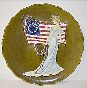 15&quot; Unitied States Centennial Majolica Plate