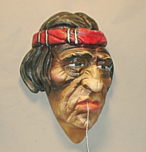 Vintage Indian W/headband String Holder