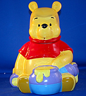 Pooh Sitting With Honey Pots Cookie Jar