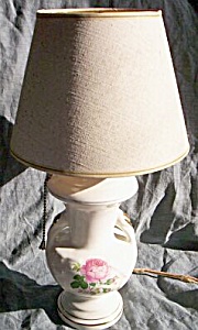 Vintage Small Lamp Rose Transfer