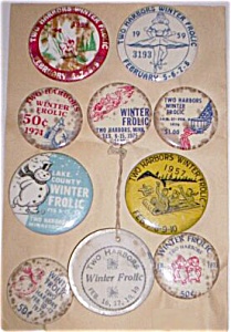 Two Harbors Mn Winter Frolic Buttons 1950-1976 Free Shi