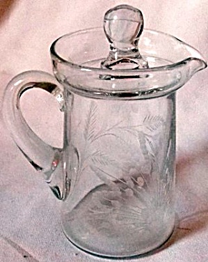 Butterfly Etched Covered Creamer