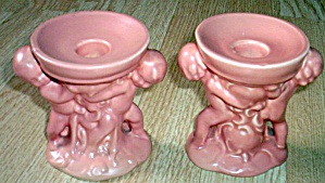 Pair Red Wing Cherub Candles #775