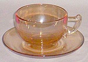 Art Deco Carnival Cup And Saucer Set Marigold