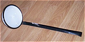 Enamelware Black & White Dipper/ladle
