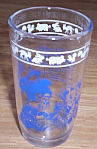 Vintage Child's Juice Glass Blue Bears
