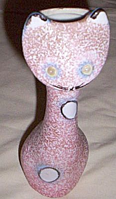 Vintage Pink Cat Shaped Vase