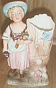 Porcelain Figural Bud Vase Lady By A Tree