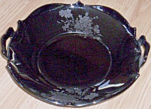 Black Amethyst Silver Overlay Handled Bowl