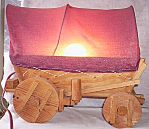Vintage Hand Made Covered Wagon Light