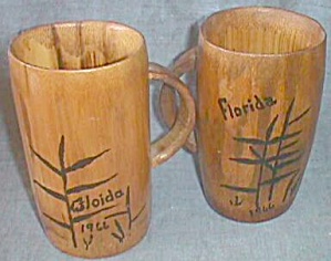 Pair Bamboo Florida Mugs