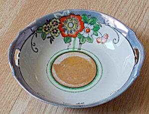 Vintage Porcelain Luster Bowl Poppy